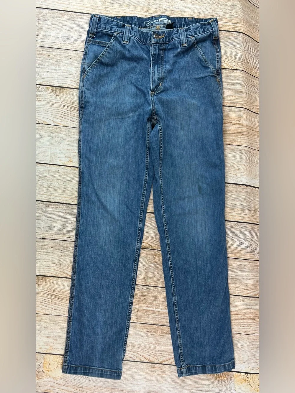 Mens Carhartt Relaxed Rugged Flex Denim Blue Jeans Size 32x34